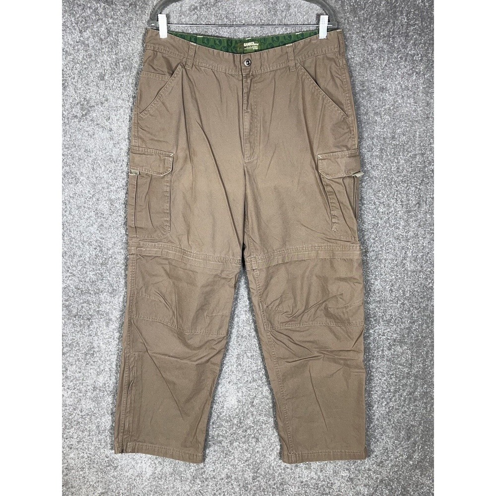 Gander Mountain Convertible Cargo Pocket Pants Shorts Mens Size 36x32 Ankle‎ Zip